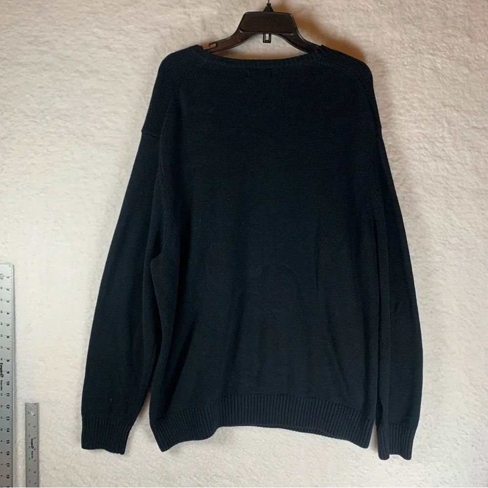 Dockers Pull-Over Cotton Sweater‎ Crew Neck Black Sz XL 5369
